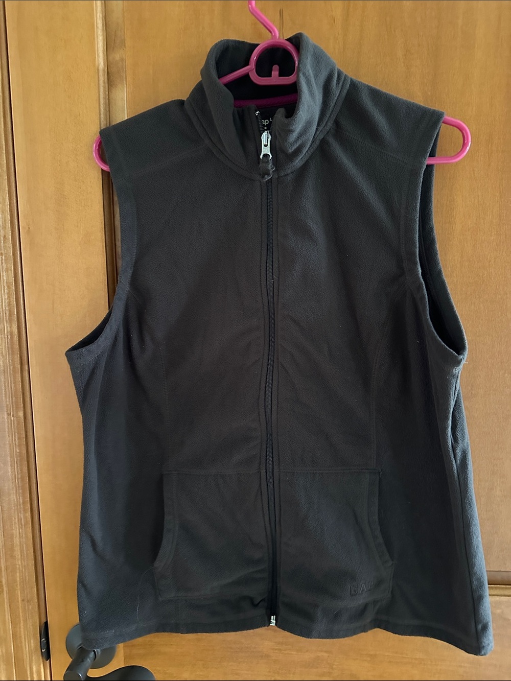 GAP Women's Brown Fleece Full Zip Vest Front Pockets Large